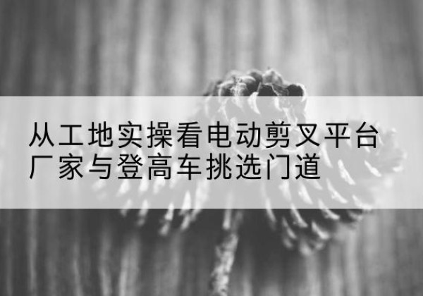 广南电动剪叉升降平台厂家-从工地实操看电动剪叉平台厂家与登高车挑选门道