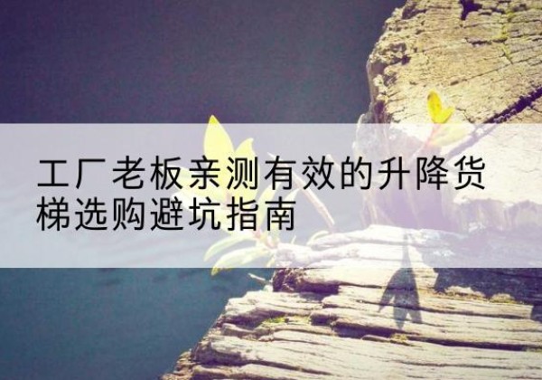 广南升降货梯怎么选-工厂老板亲测有效的升降货梯选购避坑指南